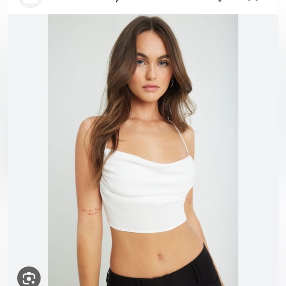 Garage Carla cowl neck open back cami. I’m WHITE. Medium.  NWT - Picture 4 of 7